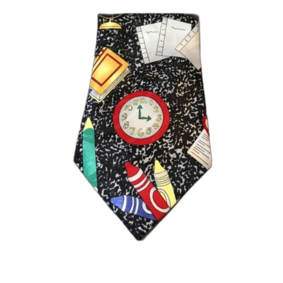 Steven Harris Teacher Tie Black White - Picture 5 of 5